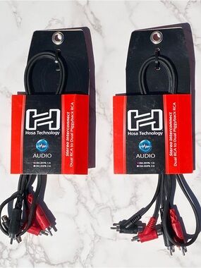 Lot of 2: Hosa CRA-201PB Dual RCA to Dual Piggyback RCA Cable.
